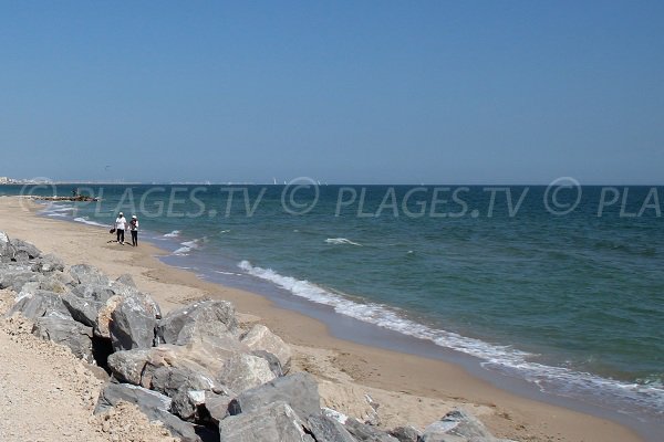 Plage de Maguelone entre Palavas et Villeneuve les Maguelone