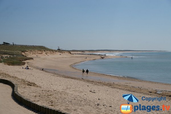 Extrémité de la plage du Marais de Girard en Vendée