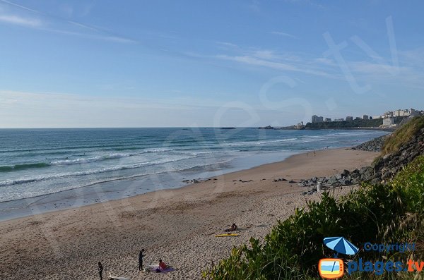 Vue sur Biarritz depuis la plage de Marbella