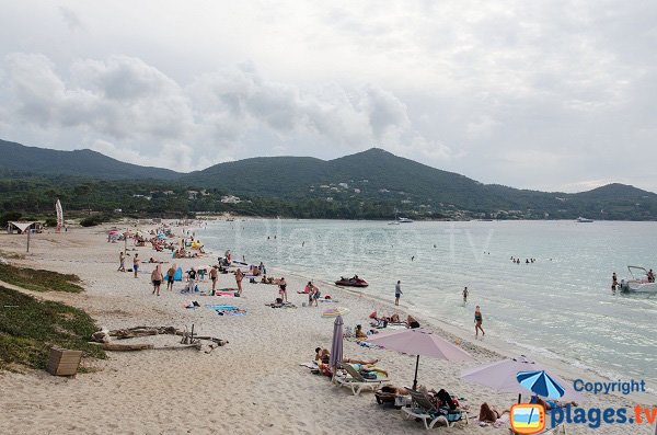Mare e Sole beach in Corsica in summer