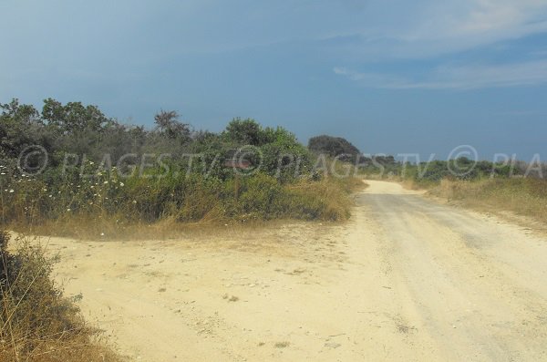 Piste pour accéder à la plage de Mare e Stagnu