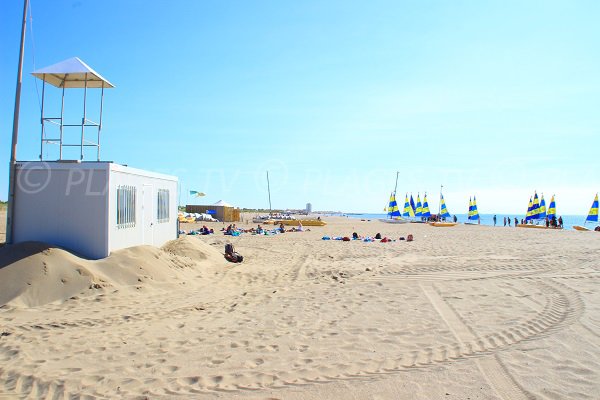 Lifeguard station of Marina beach in Vendres