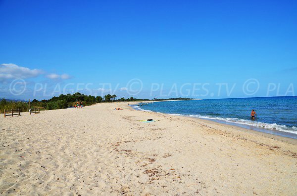 Plage de sable à la marine de Solaro