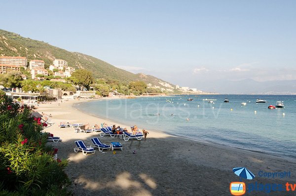 Marinella beach in Ajaccio in Corsica