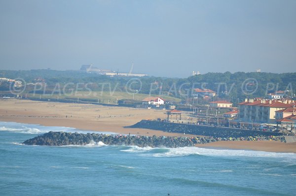 Public beach in Anglet near the town center