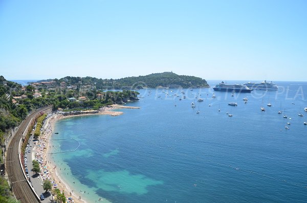 Marinieres beach in the Villefranche bay in France