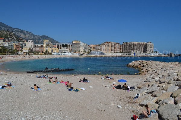 Blick auf den Hafen von Cap d'Ail vom Marquet Strand