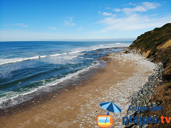 Extrémité de la plage de Mayarco - St Jean de Luz