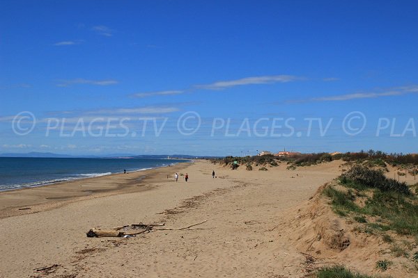 Plage de la Méditerranée à Vias à proximité des Sablons