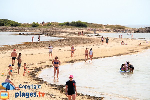 Plage entre la plage de Men Du et l'ile de Stuhan - La Trinité