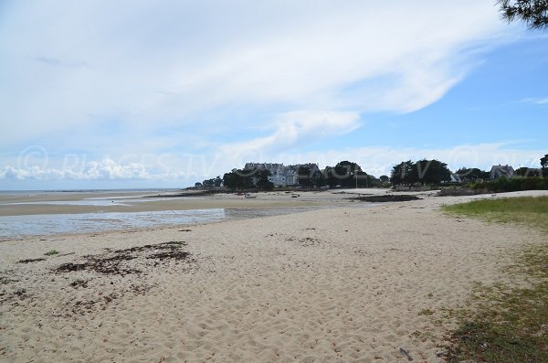 Vue sur Carnac depuis la plage du Men Du