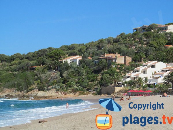 Paillote sur la plage de Menasina à Cargèse