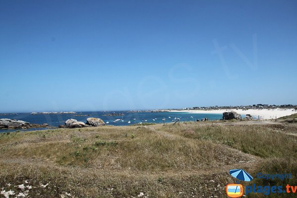 View of Ménéham beaches from C'hi Du beach - Kerlouan