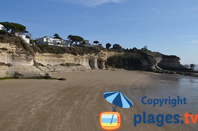 Plage à Meschers avec des falaises - 17