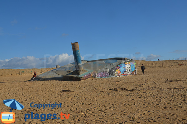 Bunker sur la plage du Métro à Tarnos