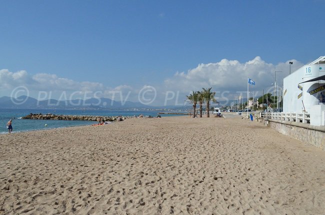 Midi beaches in Cannes with Esterel in the background
