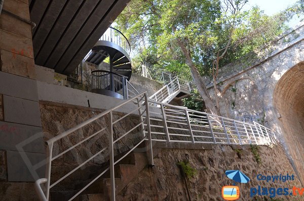 Stairs of the royal beach in Vallauris