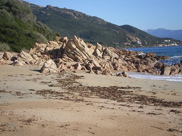 Criques sur la plage de sable de Moorea à Ajaccio