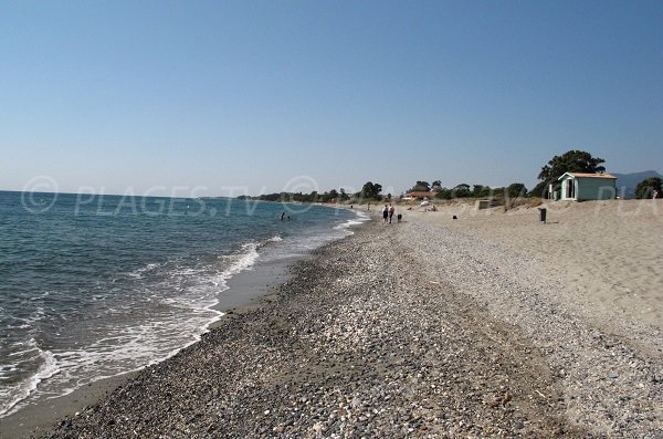 Galets sur la plage de Moriani en Corse