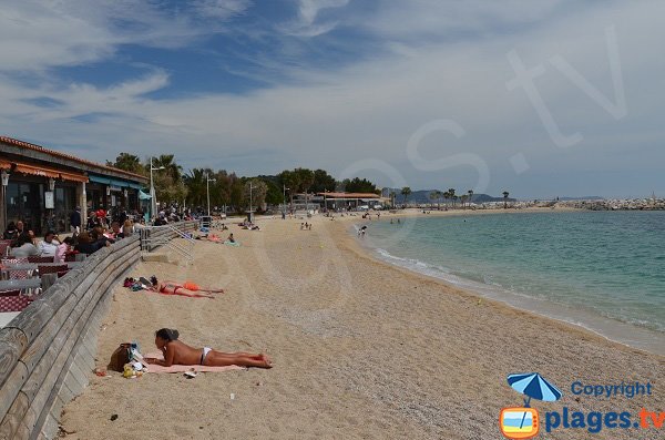 Mourillon beach in Toulon in France