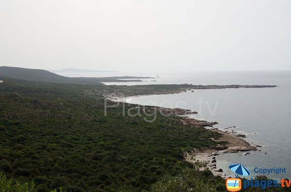 Vue globale de la plage de Mucchiu Biancu