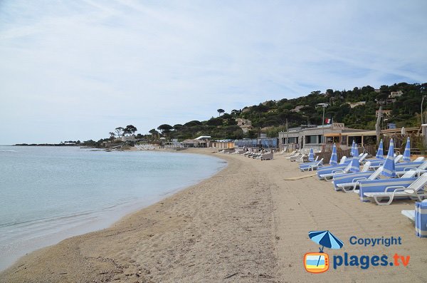 Plages privées sur la plage de la Nartelle à Ste Maxime