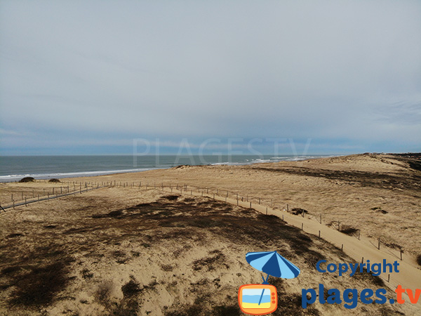 Accès à la plage naturiste d'Hossegor par la dune