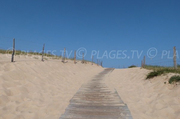 L'accesso alla spiaggia naturista di Hossegor nelle Landes