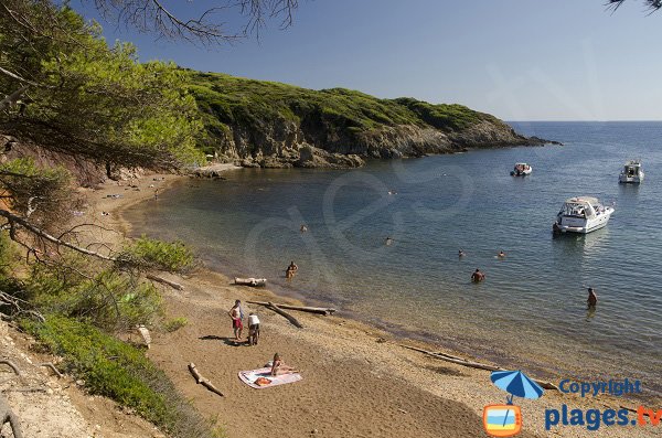 Plage de sable noir à Porquerolles