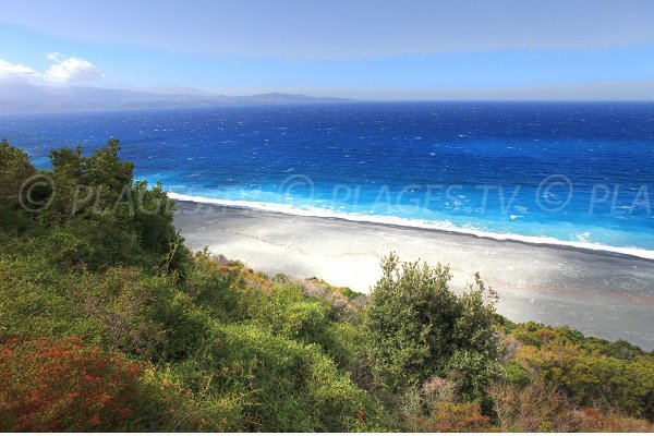Grey sand beach in Corsica - Nonza
