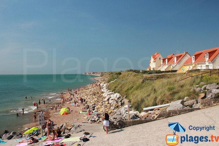 Plage au nord d'Ambleteuse avec vue sur Audresselles