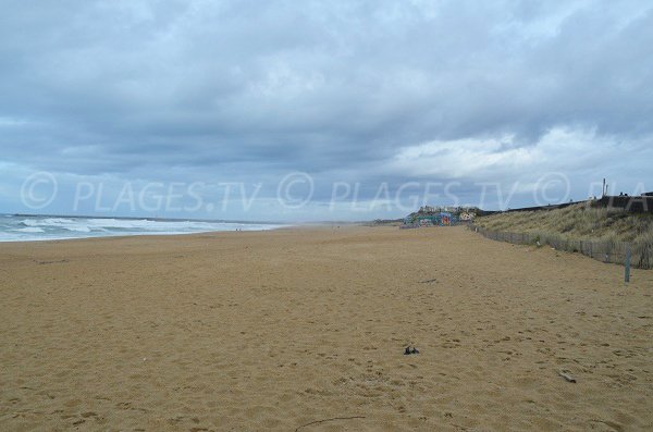 Ocean beach in Anglet in France