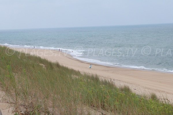 Ocean beach in Soustons in France