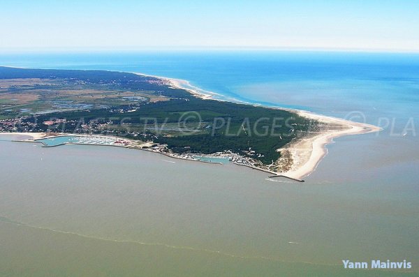 Photo aérienne des plages océanes du Verdon sur Mer