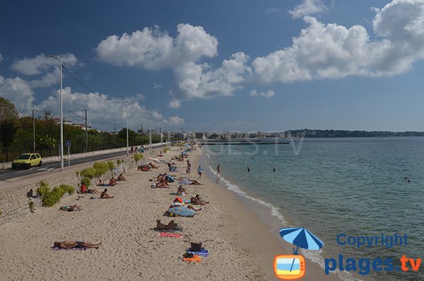 West beach of Juan les Pins on the Golfe Juan side