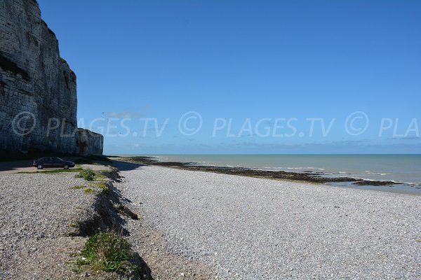 Photo de la plage de la falaise d'Aval à St Valery en Caux (76)