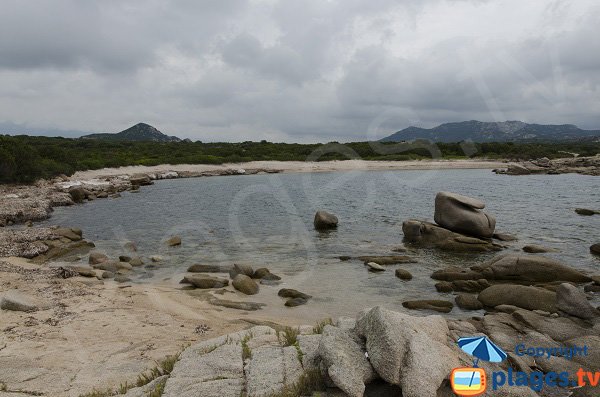 Vue globale de la plage à l'ouest de la pointe de Ventilegne - Figari