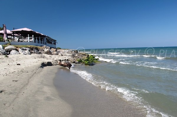 Beach huts in Aléria in Corsica