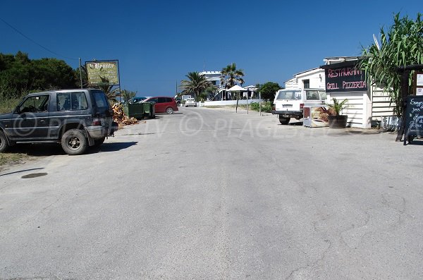 Parking of Padulone beach in Corsica