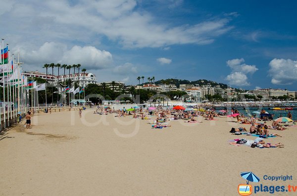 Palais des Festivals beach in Cannes in summer