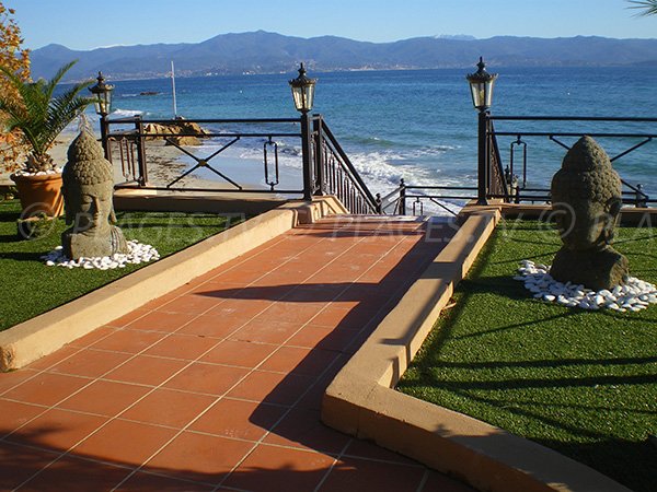 Private beach of Palm Beach Hotel in Ajaccio