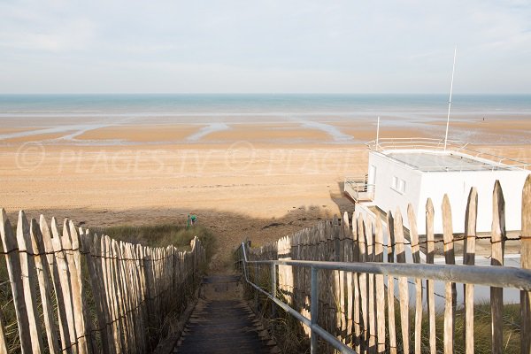 Plage à l'est de Varaville depuis le sommet de la dune