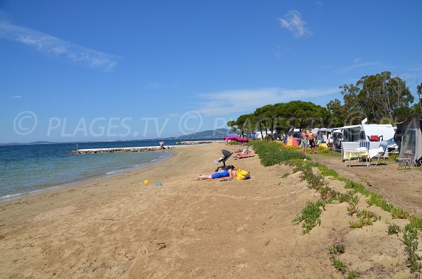 Beach with a campsite in La Londe les Maures