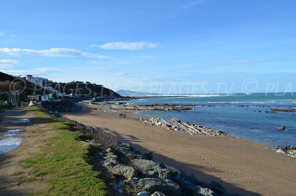 Parlementia beach in Bidart towards Guéthary