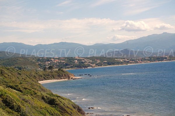 Vue sur les plages de St Florent depuis Patrimonio