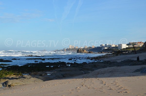 Vue sur les plages de Biarritz depuis la plage du Pavillon Royal de Bidart