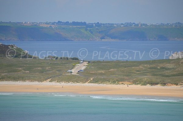 Parking of Pen Hat beach on the peninsula of Crozon