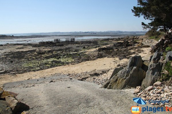 Chemin d'accès à la plage sur l'ile de Callot - Pennenez