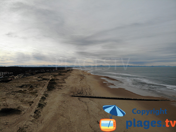 Plage du Penon à Seignosse en direction du sud