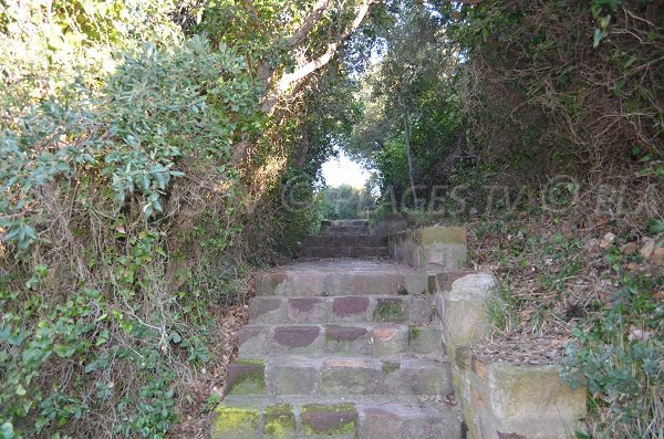 Stairs of Petit Caneiret cove in Agay St Raphaël